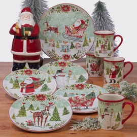 Certified International Joy of Christmas Teapot 40 oz, Multicolor