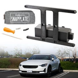 Polestar 2 (2020-2025) No-Drill Front License Plate Holder Mounting Kit, No Adhesives, Removable, Frame - Fast, Easy, Grille-Safe - SnapPlate® Made in USA