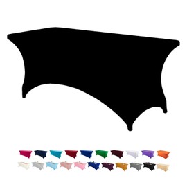 LZY Spandex Fitted Stretch Table Cover for 6 ft or 4ft or 8ft Folding Table, Rectangular Cocktail Tablecloth, Perfect for Party or Banquet