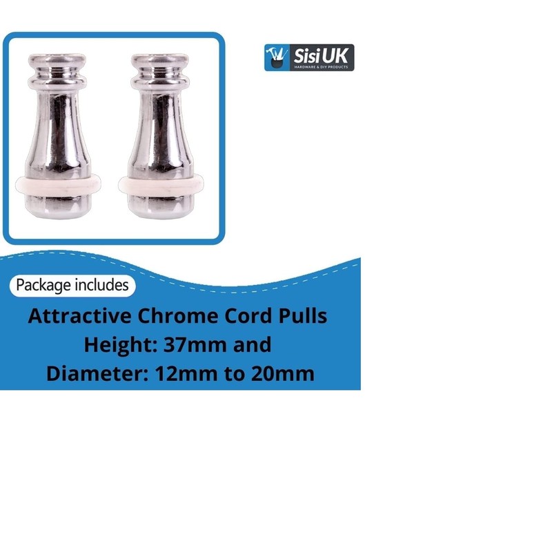 Solid Chrome Pull Cord Weight Roman Blind with Rubber Ring