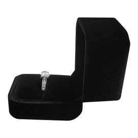 Niche-Finds Black Fancy Ring Box Jewelry Box - Velvet
