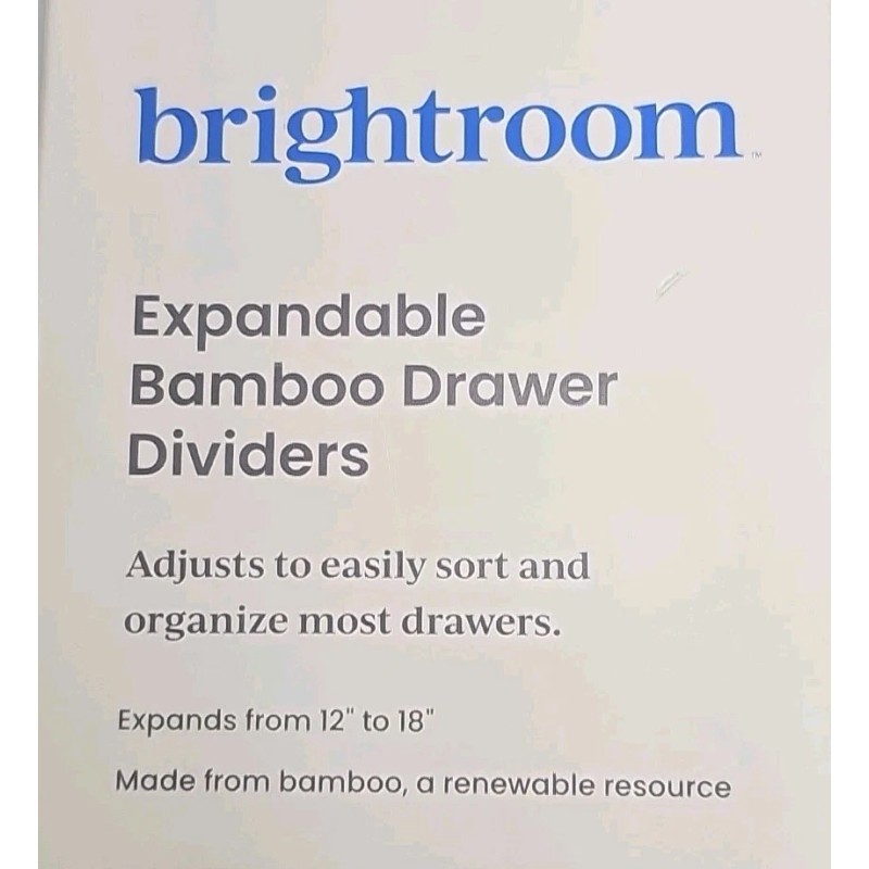 Brightroom Bamboo Expandable Drawer Divider Organizer 12"-18" Lgth 2 Per