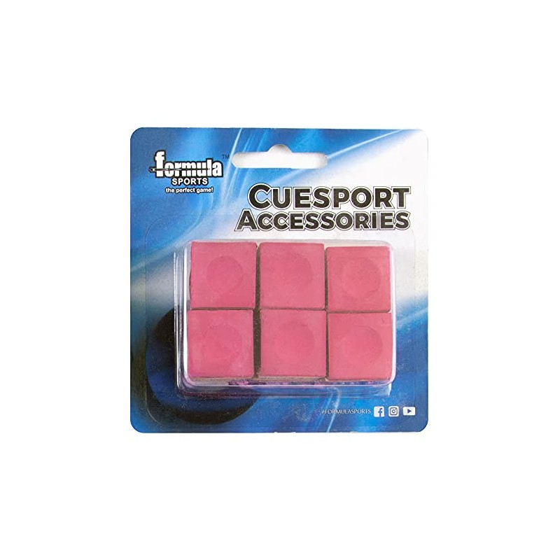 Formula Sports Pioneer Snooker Pool Billiards Cue Chalk, 6 Pieces