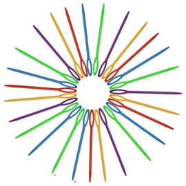 Tegg Plastic Lacing Needles 50 PCS 3-1/2Inch Safety Large Eye Plastic Lacing Needles for Sewing Handmade Crafts