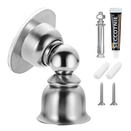 Stainless Steel Magnetic Door Stop, Magnetic Door Stop, Includes Mounting Material for Floor or Wall, Extra Strong Magnet, Scratch Protection, Modern Design