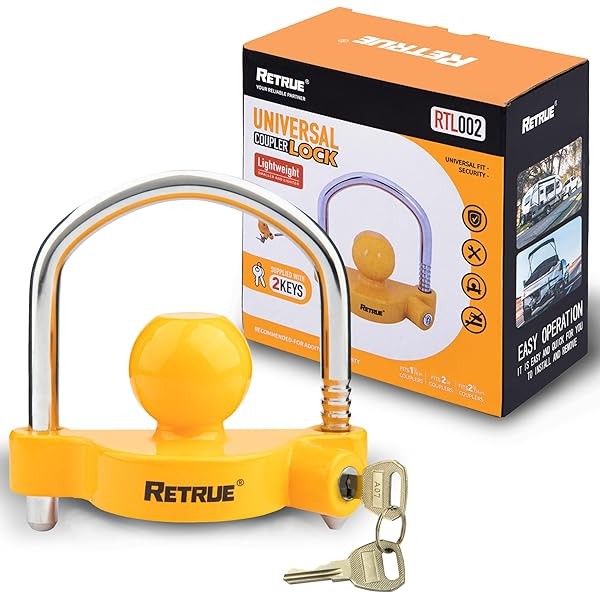 RETRUE Universal Coupler Lock Trailer Locks Ball Hitch Trailer Hitch