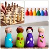 sourcing map 2 Pack Wood Peg, 5 Inch Boy-Shape Wooden