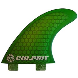 Culprit Surf Honeycomb RTM FCS M3 Style Thruster Surfboard Fins - Green - C2