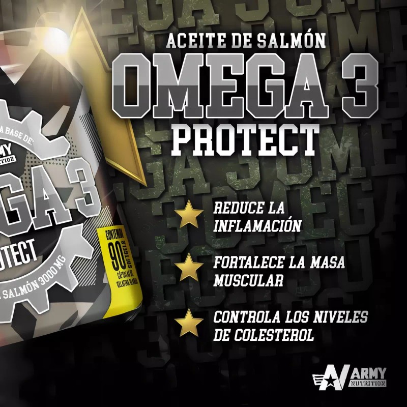 Army Nutrition Omega 3 Protect Epa Dha Aceite Puro Salmon