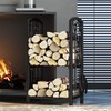 Fire Beauty Fireplace Firewood Log Rack 5-Piece Storage Logs Holder