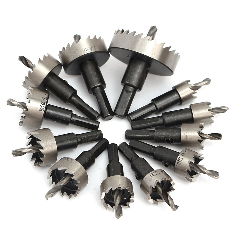 12PCS HSS Drill Bit Hole Saw Tooth Set Stainless Steel