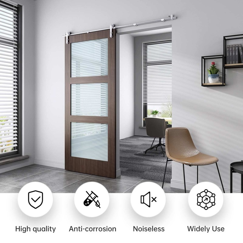 EaseLife 6 FT Stainless Steel Sliding Barn Door Hardware Track