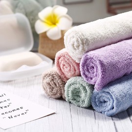 Syhood Syhood 12 Pieces Face Wash Cloth 12 x 12 in Makeup Remover Cloths Towel Coral Velvet Facial Microfiber Soft Fast Drying Facial Cleansing Towel for Face(Beige, Blue, Purple, Brown, Green, Pink)