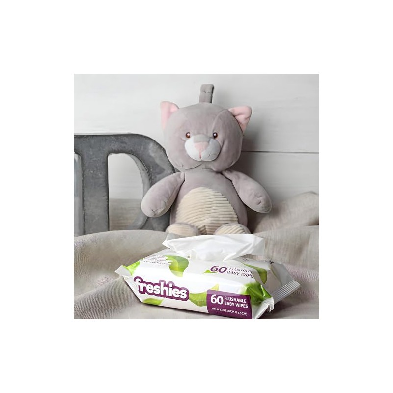 Freshies Flushable Baby Wipes - 7" x 5" (Pack of