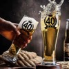 LOZACHE 40th Birthday Gifts for Men, Wheat Beer Glass Retirement