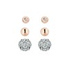 Elli Women's Earrings Set of 3 with Crystals in 925