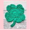 Unbranded Crochet clover coaster PATTERN ONLY St. Patrick's Day 4-leaf