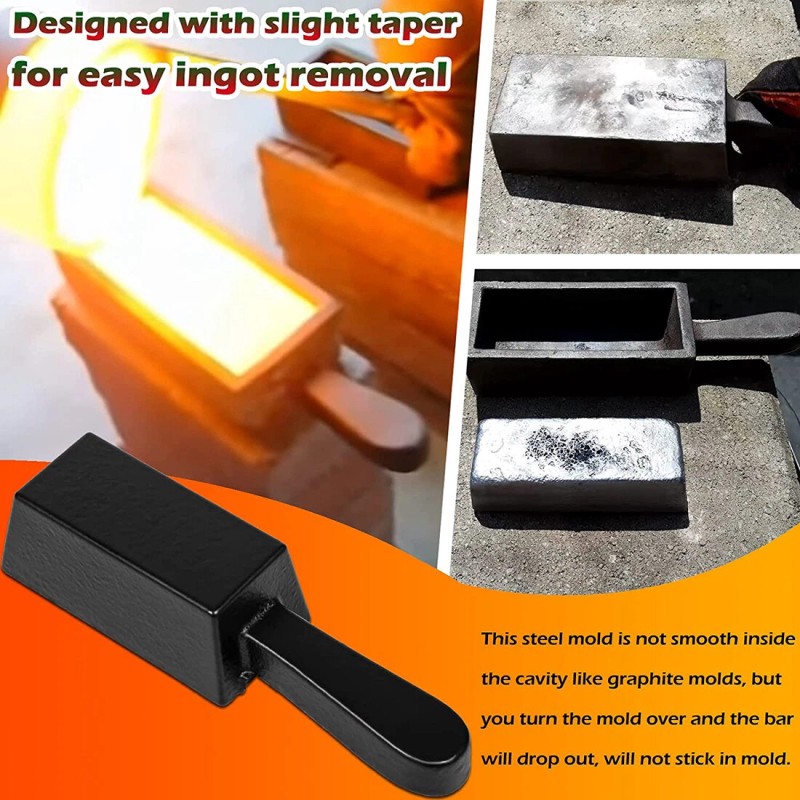 Silver Smith 25 oz Cast Iron Loaf Bar Ingot Mold