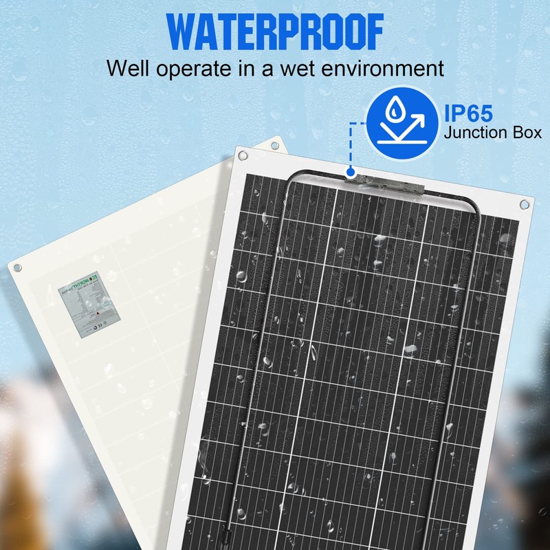 ECO-WORTHY 130 Watt 12 Volt Monocrystalline Flexible Solar Panel Semi-Flexible