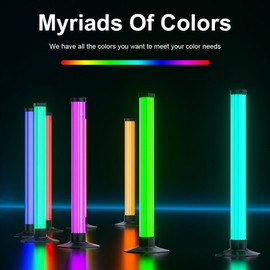 MIHEAL 12.59" 360° RGB Light Bars LED TV Backlight with DIY Music Sync Modes Smart Bluetooth Control, 8 Scene Modes Color Light Bar for Room Decoration, Gaming, PC, TV