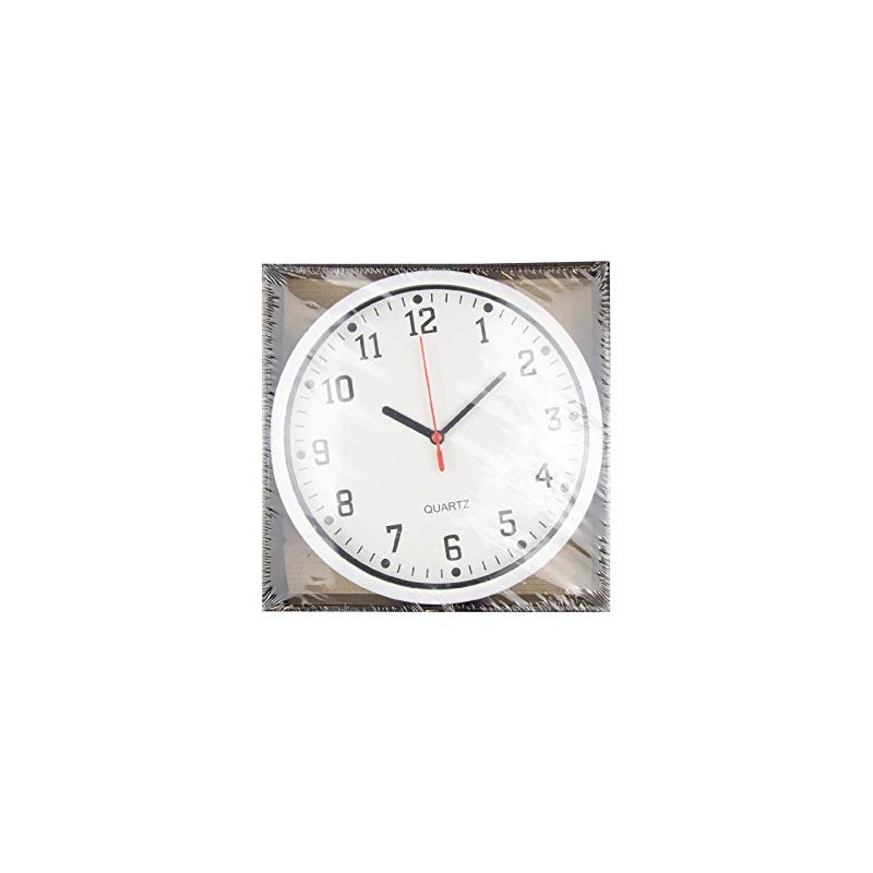 Large Round Wall Clock with Silver Frame, EASY READABLE BIG