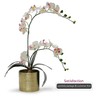 WGVI Gold Etched Ceramic Cylinder Vase Width 3.75" Height 4",