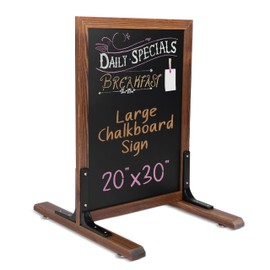 Ilyapa Large Chalkboard Sign - Free Standing Magnetic Sidewalk Sign - Outdoor Menu for Restaurant, Food Truck, Party, or Wedding - 30x20 Inch - Brown