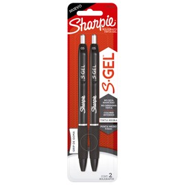 SHARPIE S-gel Bolígrafos, color Negro 2 Uds x 0.5mm