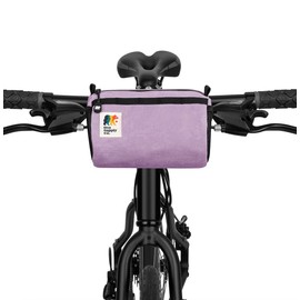 Oso Supply Co - Bike Handlebar Bag – Waxed Canvas Exterior with Quick-Access Waterproof Zipper, Side Mesh Pockets and Spacious Storage – Ideal for Cycling, Commuting and Adventure Rides (Purple)