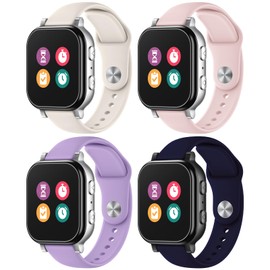 4 Pack Waterproof Silicone Gizmo Watch Band for kids Compatible for Gizmo Watch 3 2 1/ Gabb Watch 3 2 1/ SyncUP/Cosmo JrTrack Watch, Adjustable Sport Bands Replacement Small Size for Boys Girls