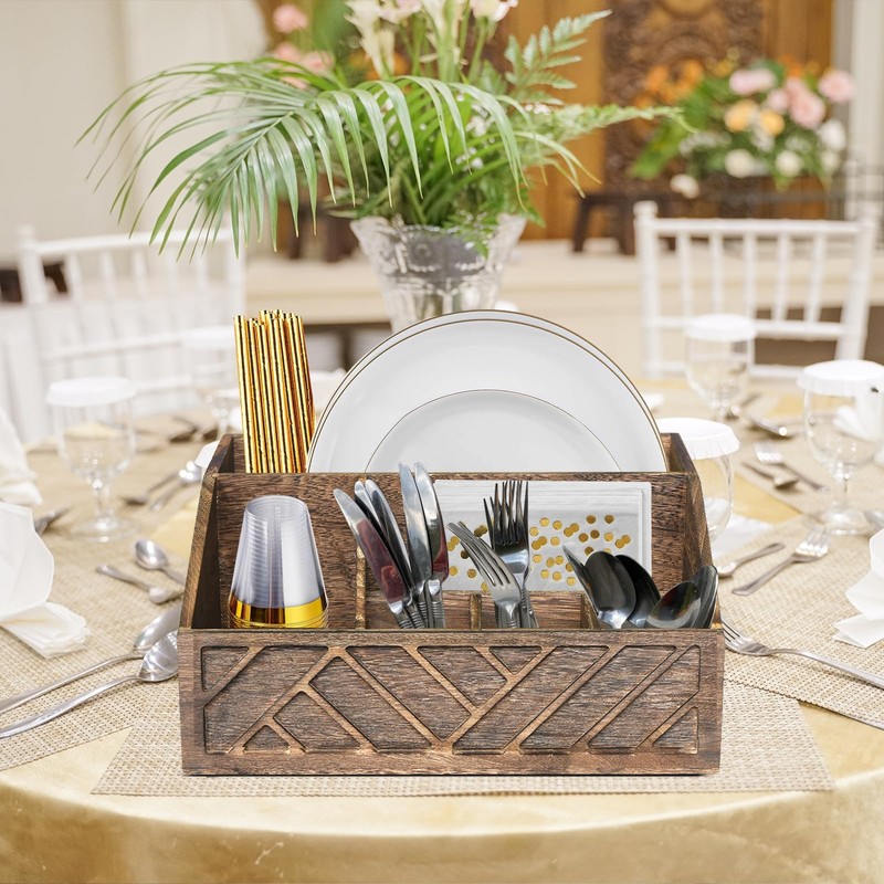 Ukonvi Paper Plate Dispenser, Paper Plate Holder for Kitchen Counter,
