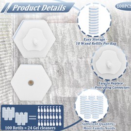 Zejoot Disposable Toilet Bowl Wand Refills, Toilet Brush Replacement Head Cleaner Refill Pads for Bathroom Cleaning, Disposable Bowl Cleaners Compatible with Most Toilet Brushes (100 Packs)