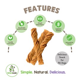 Nature Gnaws Tripe Twists for Dogs 4-5" (10 Count) - Crunchy Grain Free Reward Snack for Small, Medium & Large Breeds - Natural Beef Dog Chew Treats - Rawhide Free