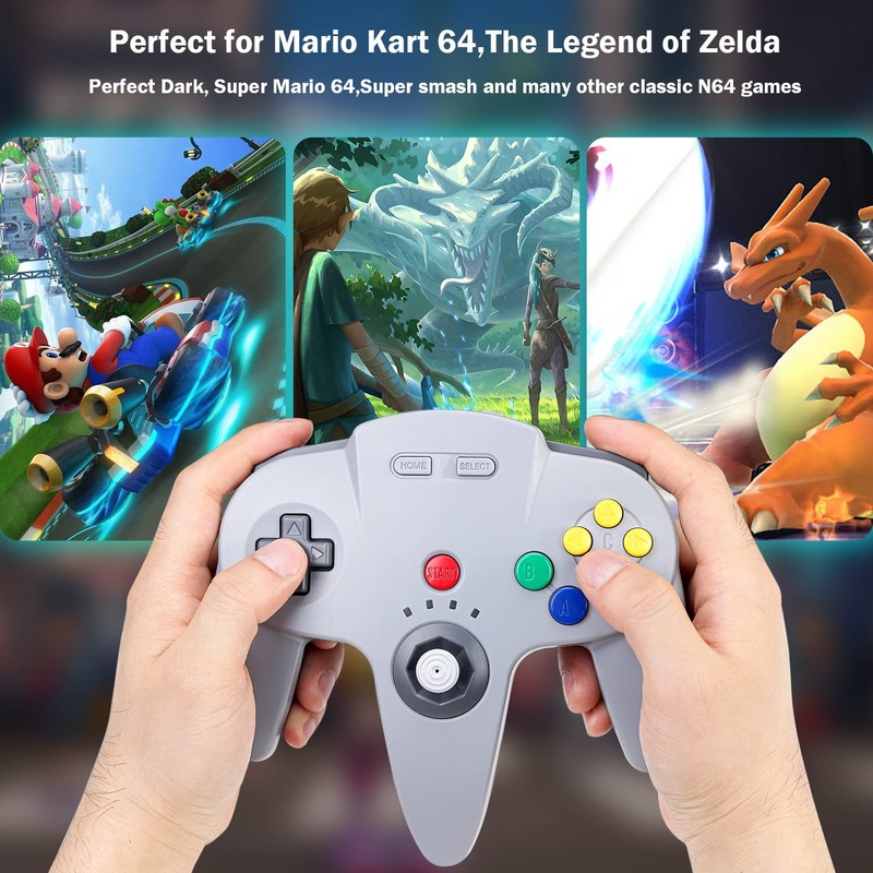 KIWITATA Retro N64 Wireless Controller, 2.4GHZ Wireless N64 Remote Joystick