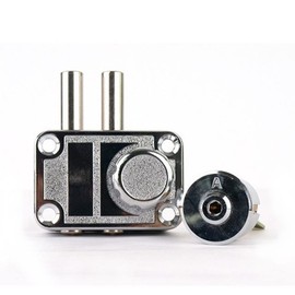 Auxiliary Lock for Tempered Glass Door (Hexagonal, 1-Hole) Double-Sided, Double-Cylinder