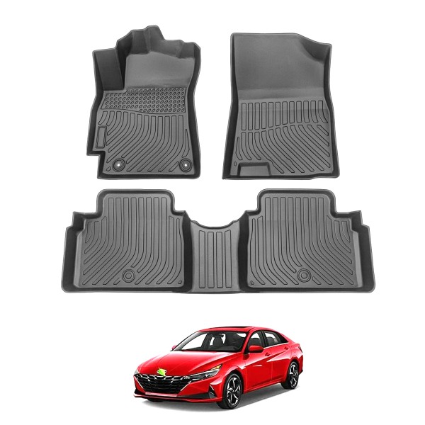 CARPARTS-0978 Floor Mats For 2021-2023 Hyundai Elantra 3D TPE Rubber