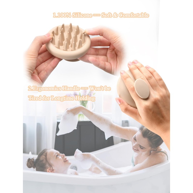 Inscca Shampoo Brush Beige Pink