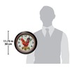 Infinity Instruments Red Rooster Silent Sweep 12 inch Wall Clock
