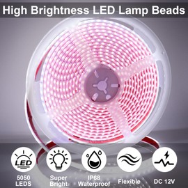 CCBASEBALL 20FT RV Awning Lights, IP68 Waterproof Camper Awning Lights, 12v Rv Led Strip Lighting for Motorhome Travel,Travel Trailers, Camper, Food Trucks