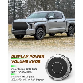 Display Power Volume knob Switch Fit for Toyota Tundra Sequoia 2022 2023 2024 2025 with 14 Inch Display Replace 86128-AN010 861280-C050