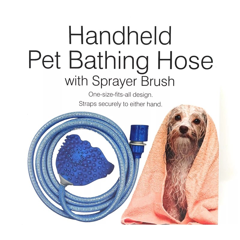 Duke's Handheld Pet Bathing Hose with Sprayer Brush