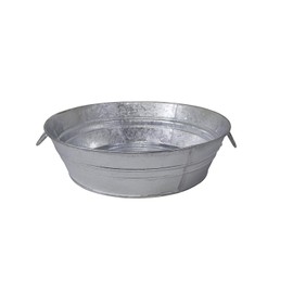 Behrens 105LFT 3 Gallon Hot Dipped Steel Low Flat Tub, Silver Limited Edition