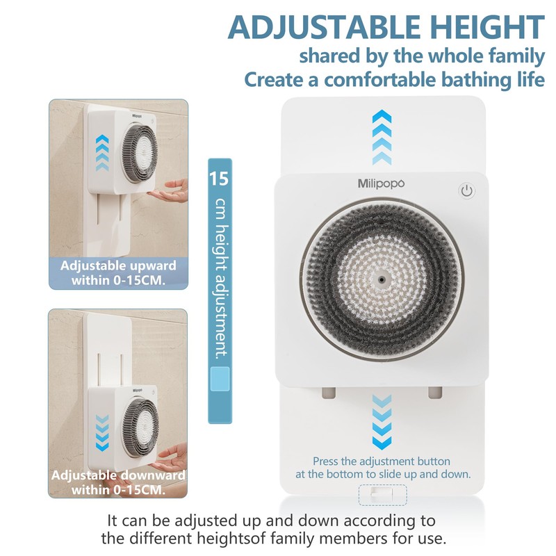Electric Back Massager Brush for People: Wall Mounted 360°Automatic Rotation