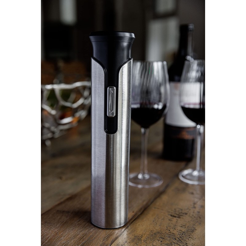 BarCraft Stainless Steel Electric Corkscrew, Gift Boxed, Silver