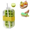 Ice Cube Bottle with Straw,2 in 1 Water Bottle Ice