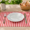 Robust red chequered cotton placemat in chequered vichy pattern with