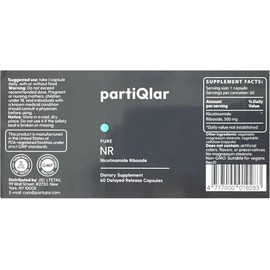 partiQlar Ribosida de nicotinamida (NR) 500mg - Suplemento NR para la salud celular, anti-envejecimiento, energía y apoyo al metabolismo - Suministro 