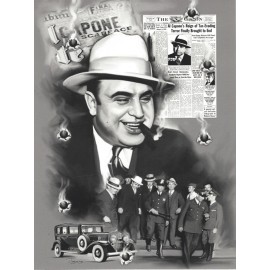 AL CAPONE COLLAGE 8X10 PHOTO MAFIA ORGANIZED CRIME MOBSTER MOB BORDER PICTURE