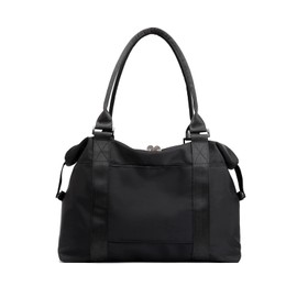 PORRASSO Travel Duffel Bag Women Carry on Bag Sport Bag Holdall Large Gym Tote Bag Shoulder Bag Weekend Bag Black