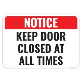 1PC Keep Door Closed At All Times Sign, 10 x 7 Inches - Aluminum - Please Close Door Sign